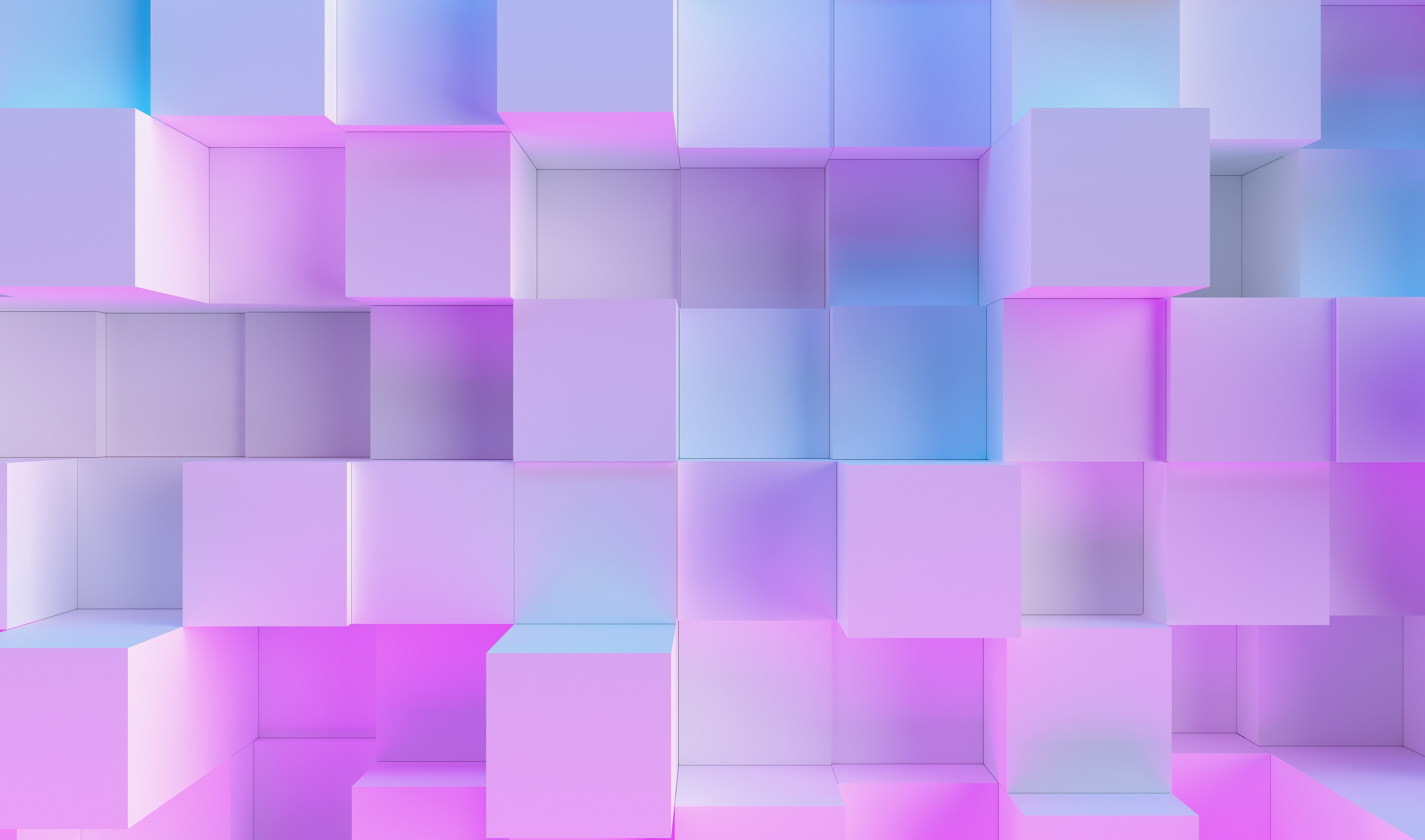 Cube Background in Colorful Neon Lights