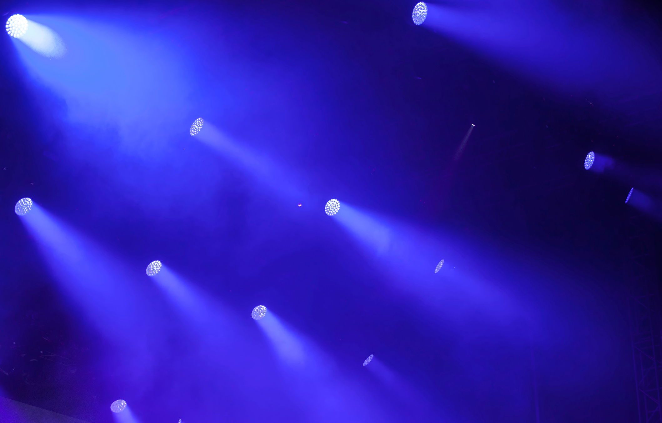 Reflector lights at a music festival